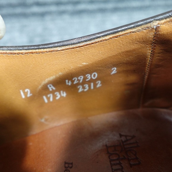 Allen Edmonds Shoes Mens 12 R Berkley Brown Lace Up Almond Toe Oxford Dress main image 15